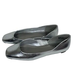 Worthington Silver Flats Women's Sz 9.5 M D'Orsay Ballet Holiday Metallic